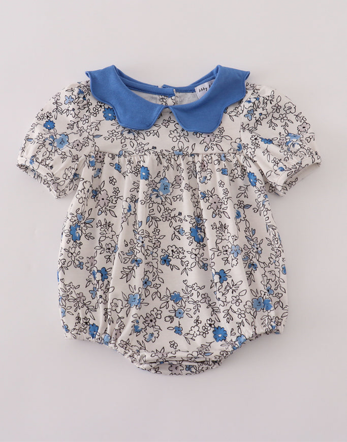 Blue Floral Collared Bubble