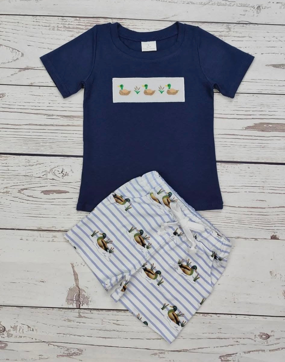 Boys Duck Stripe Short Set