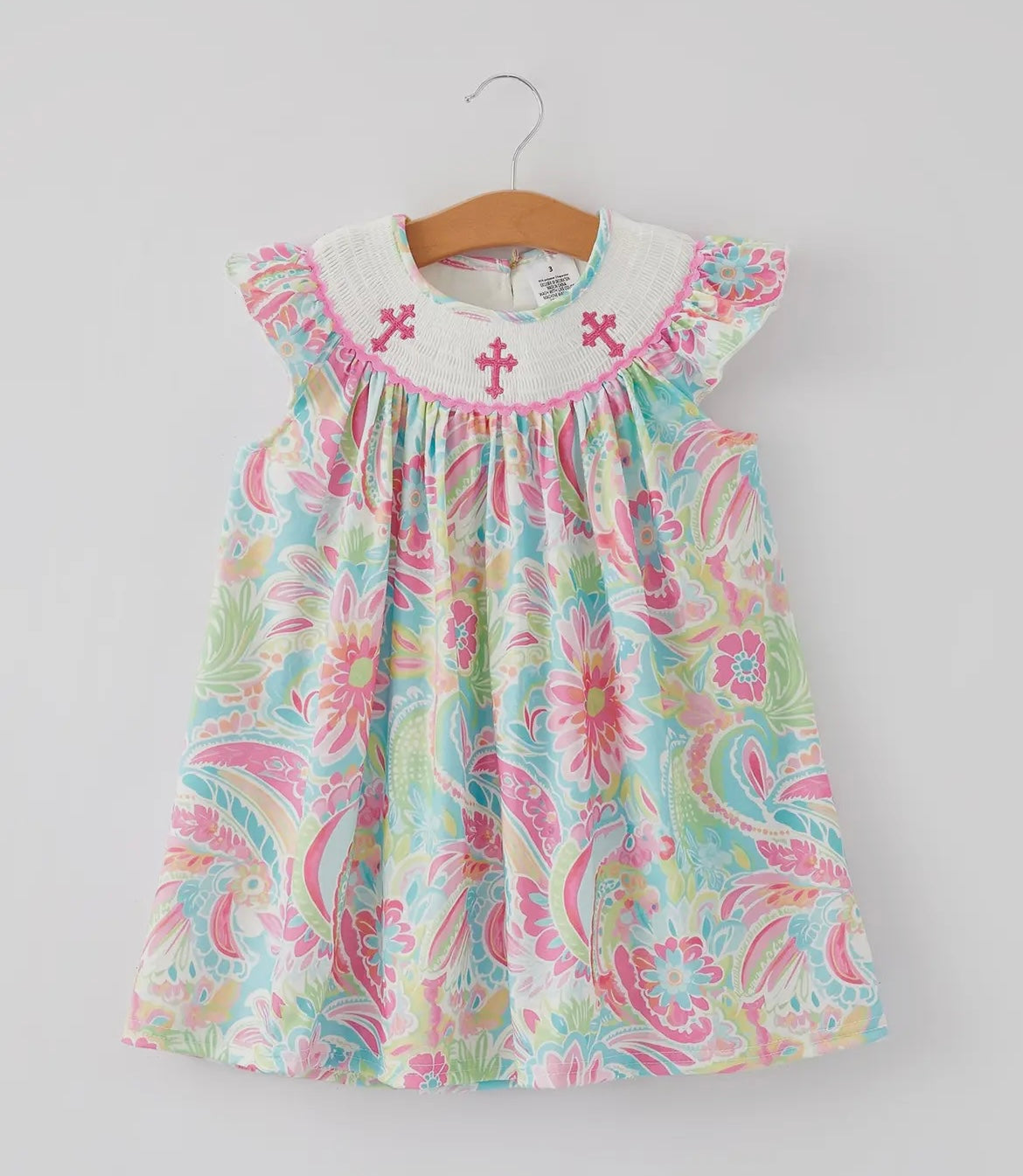 Vibrant Cross Smocked Dress