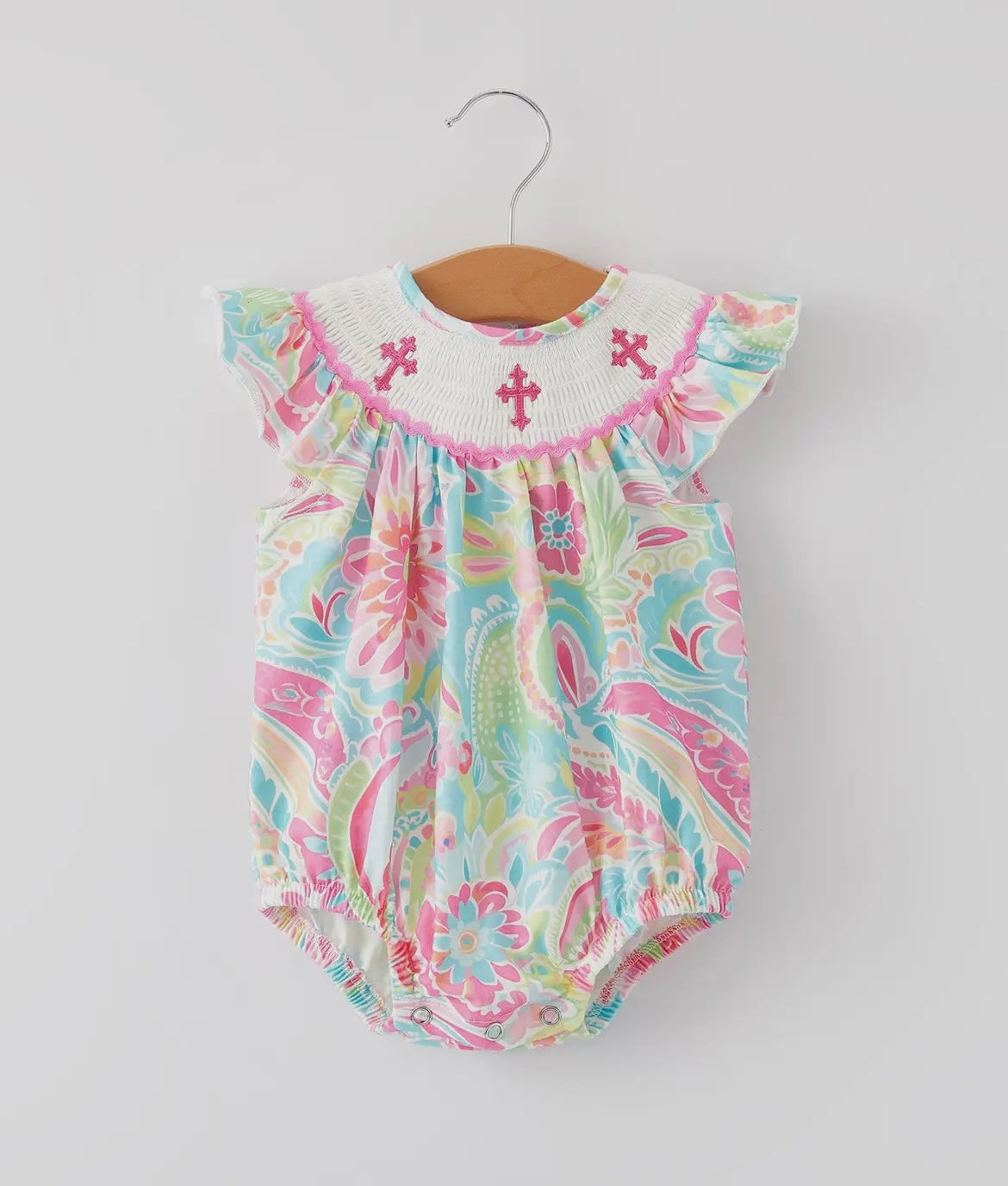 Vibrant Cross Smocked Bubble