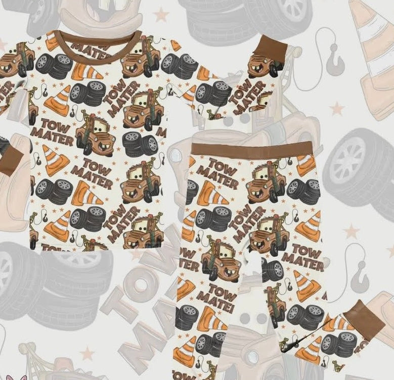 Tow truck Bamboo 2 piece set