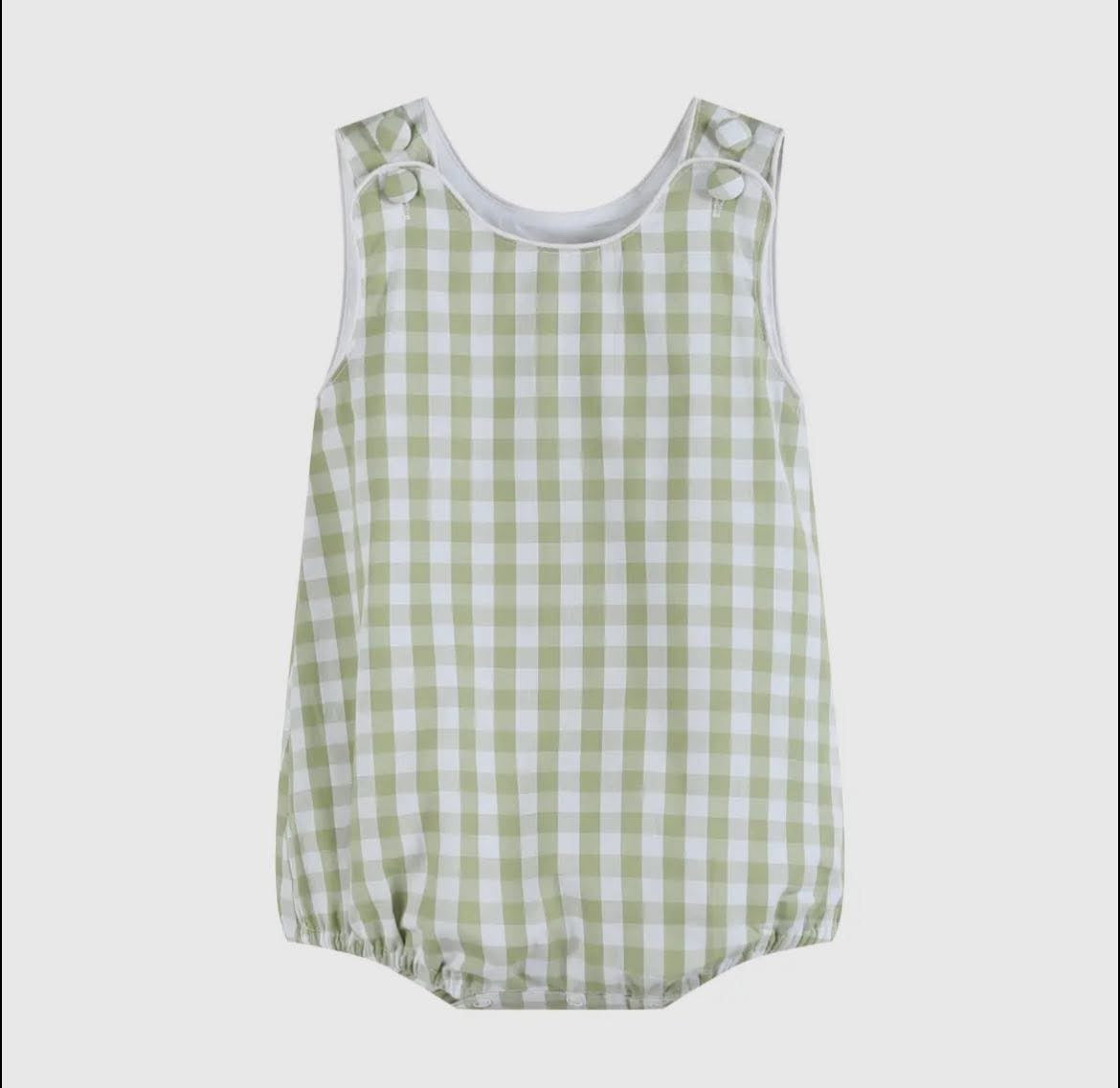 Lil Cactus Sage Green Gingham Bubble