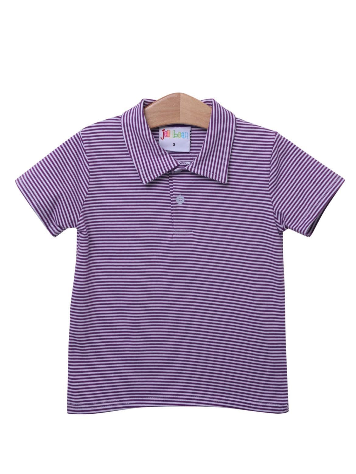 Jellybean Boys Purple Stripe Polo