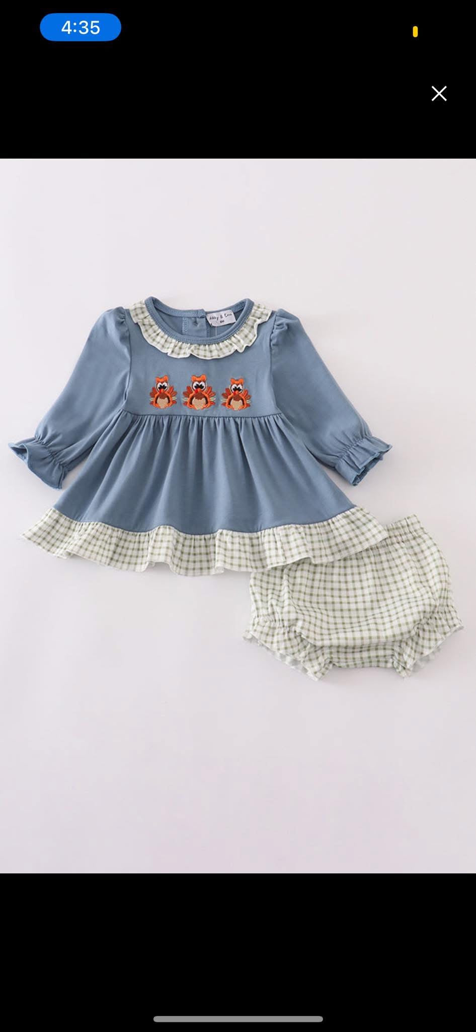 Girls Turkey Bloomer Set