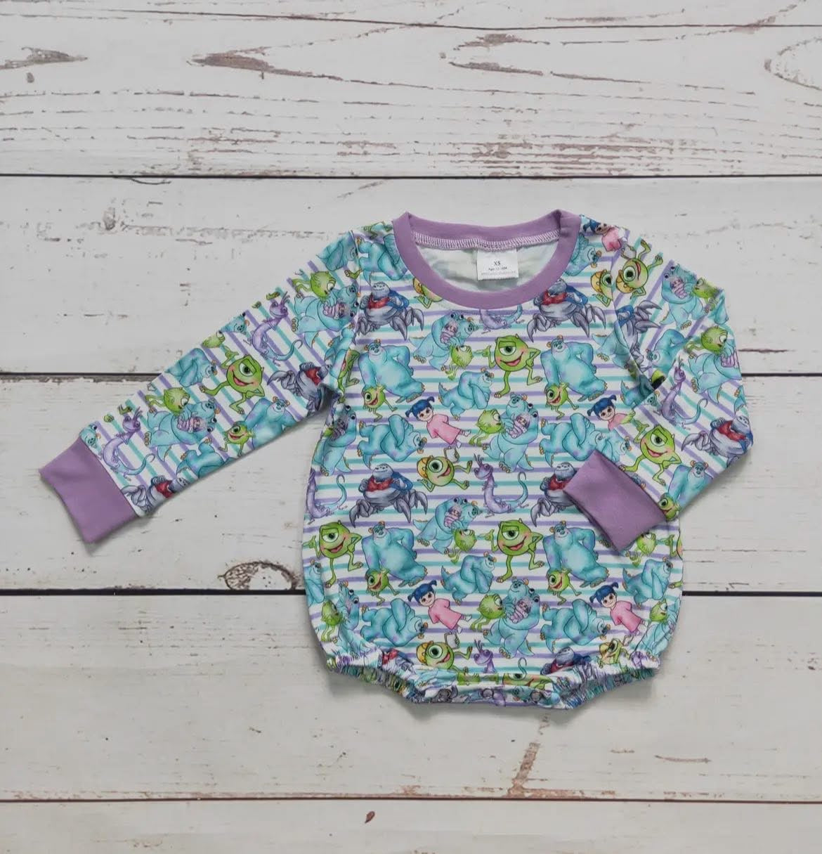 Cute Monster Long Sleeve Bubble