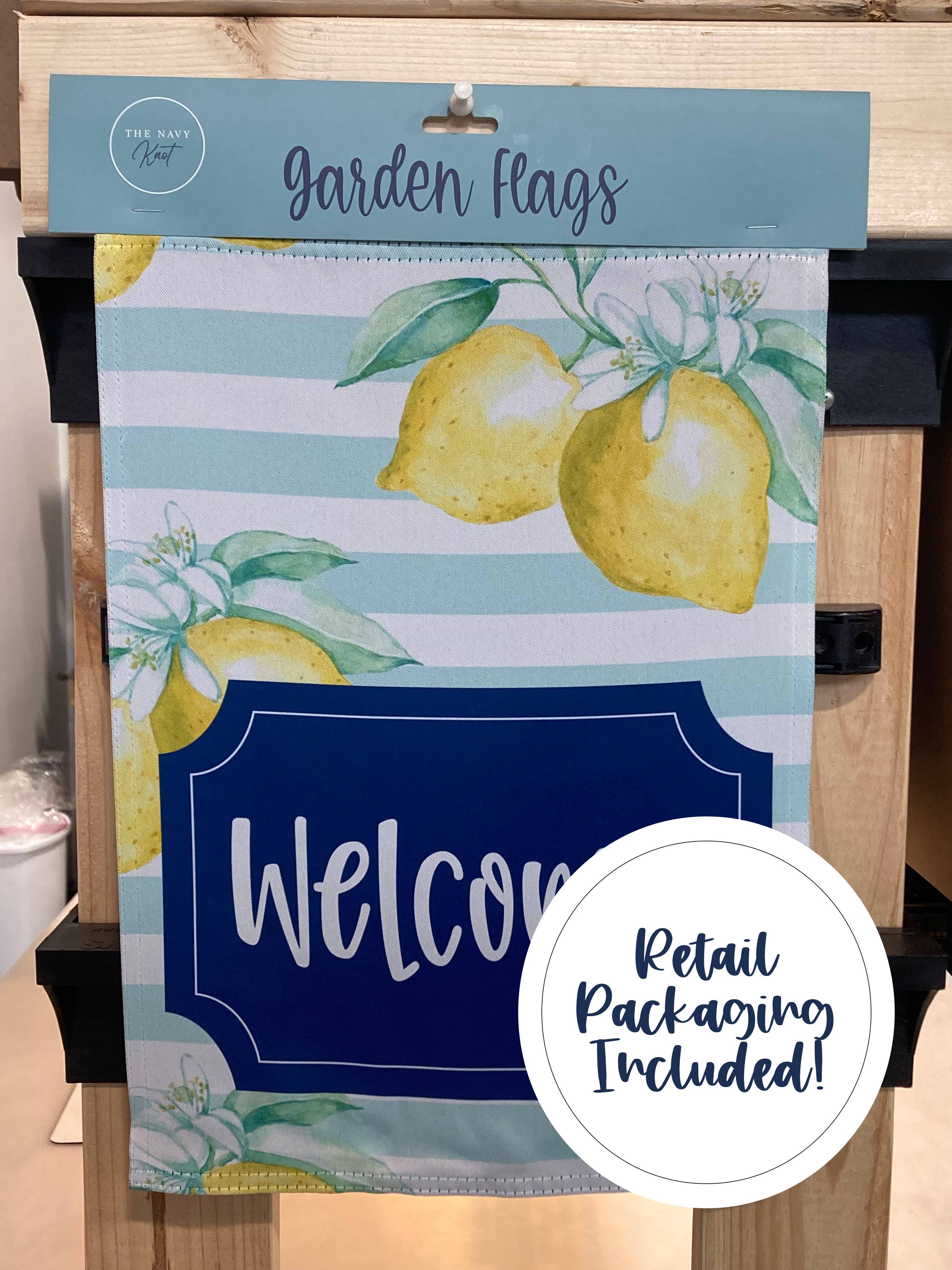 Fall Garden Flag - Welcome with Brown Background