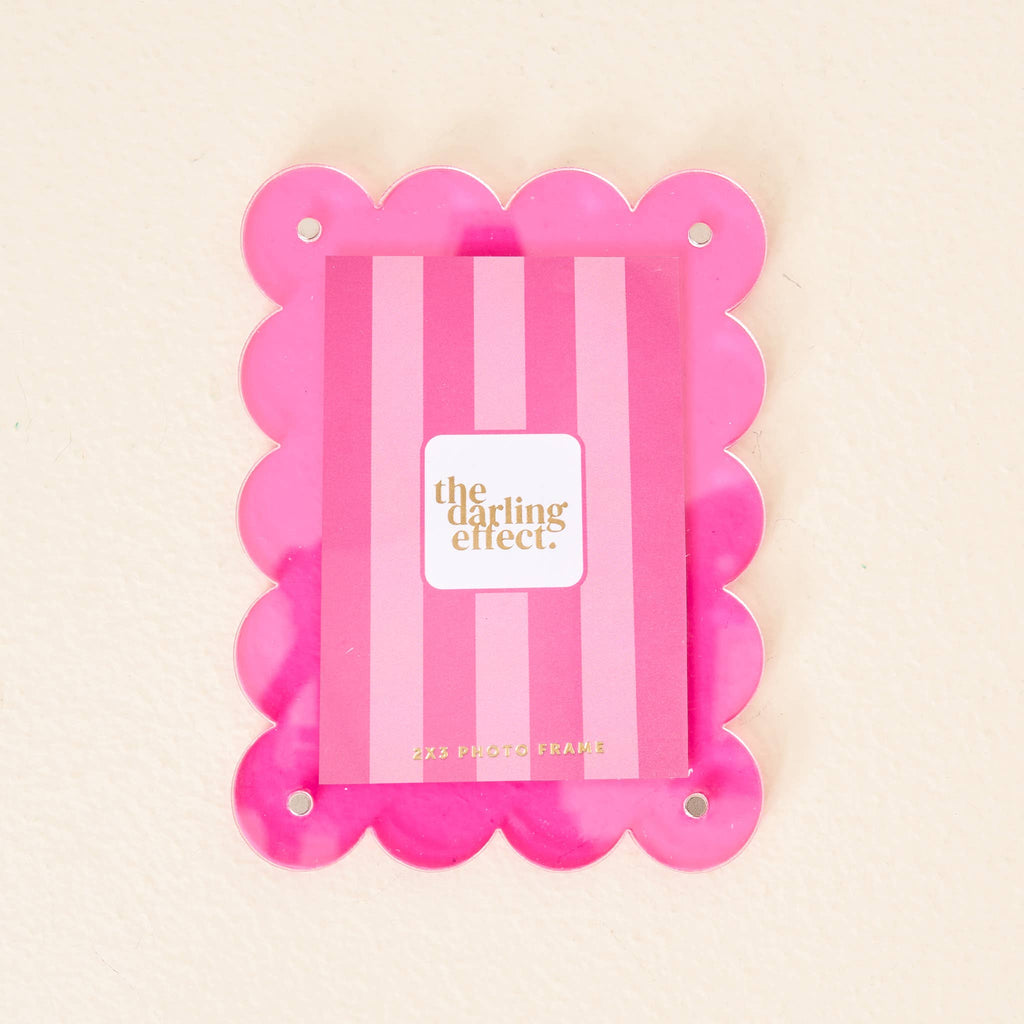 Mini Acrylic Picture Frame Magnet–Hot Pink