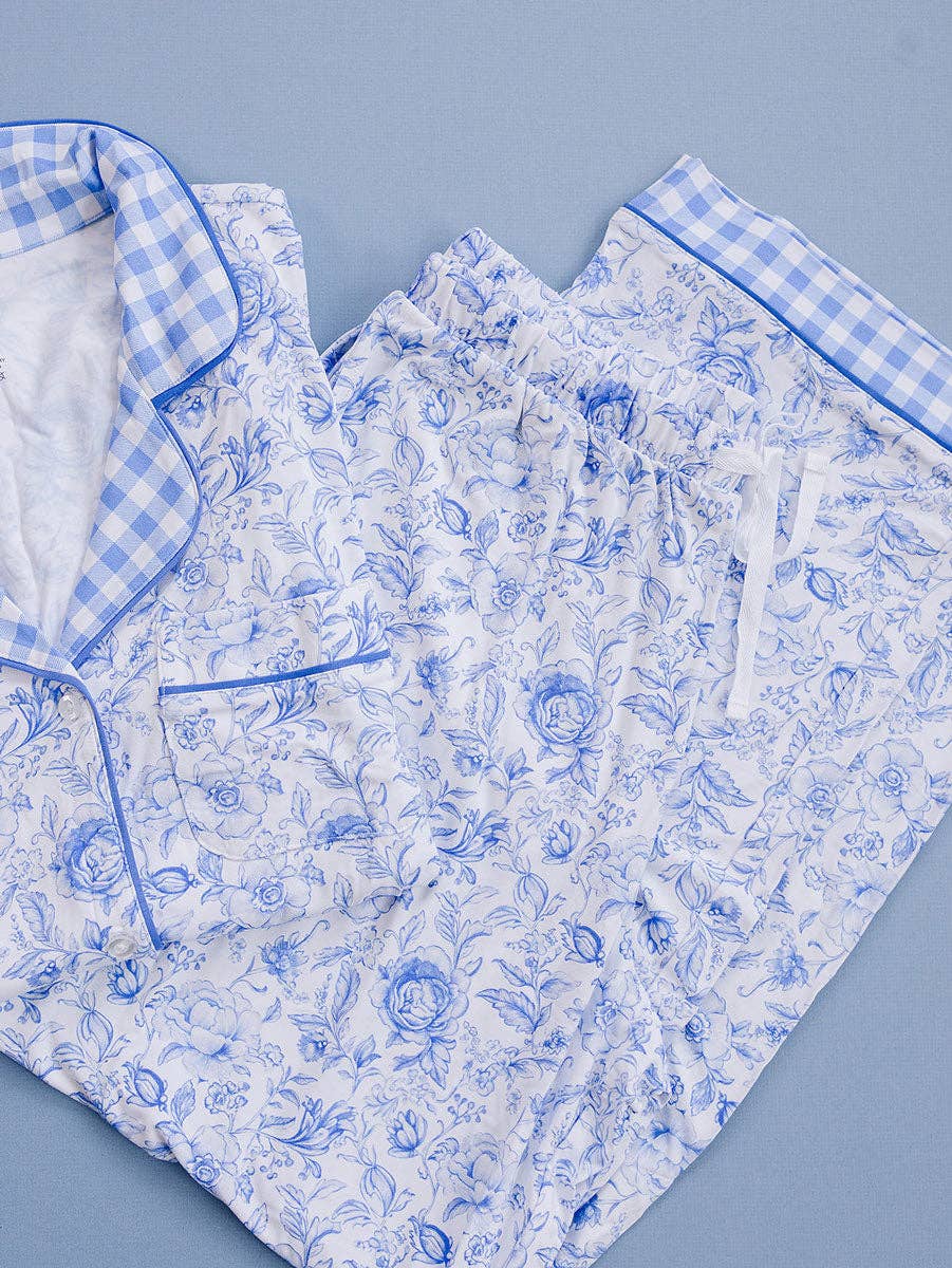 Bamboo Women's Pajamas| Blue Flowers