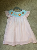 Pink Seersucker Zoo Smock Shorts Set