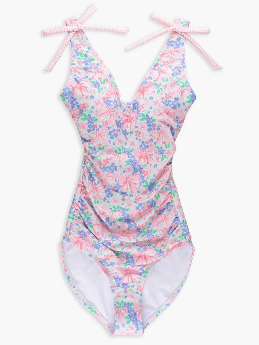 Women's Bow Blooms Bow V-Neck One Piece Swimsuit