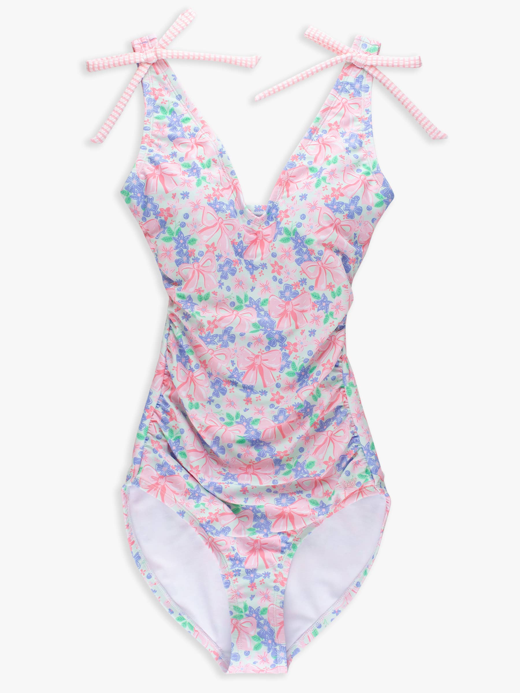 Women's Bow Blooms Bow V-Neck One Piece Swimsuit