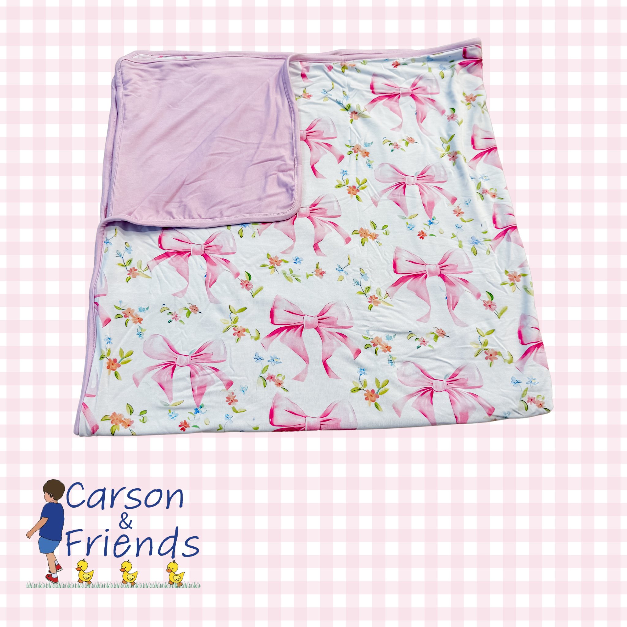 Grandmillenial Bows Double Layer Bamboo Viscose Blanket