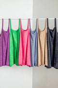 Mineral Washed Knit Mini Dress with Shorts Inside 