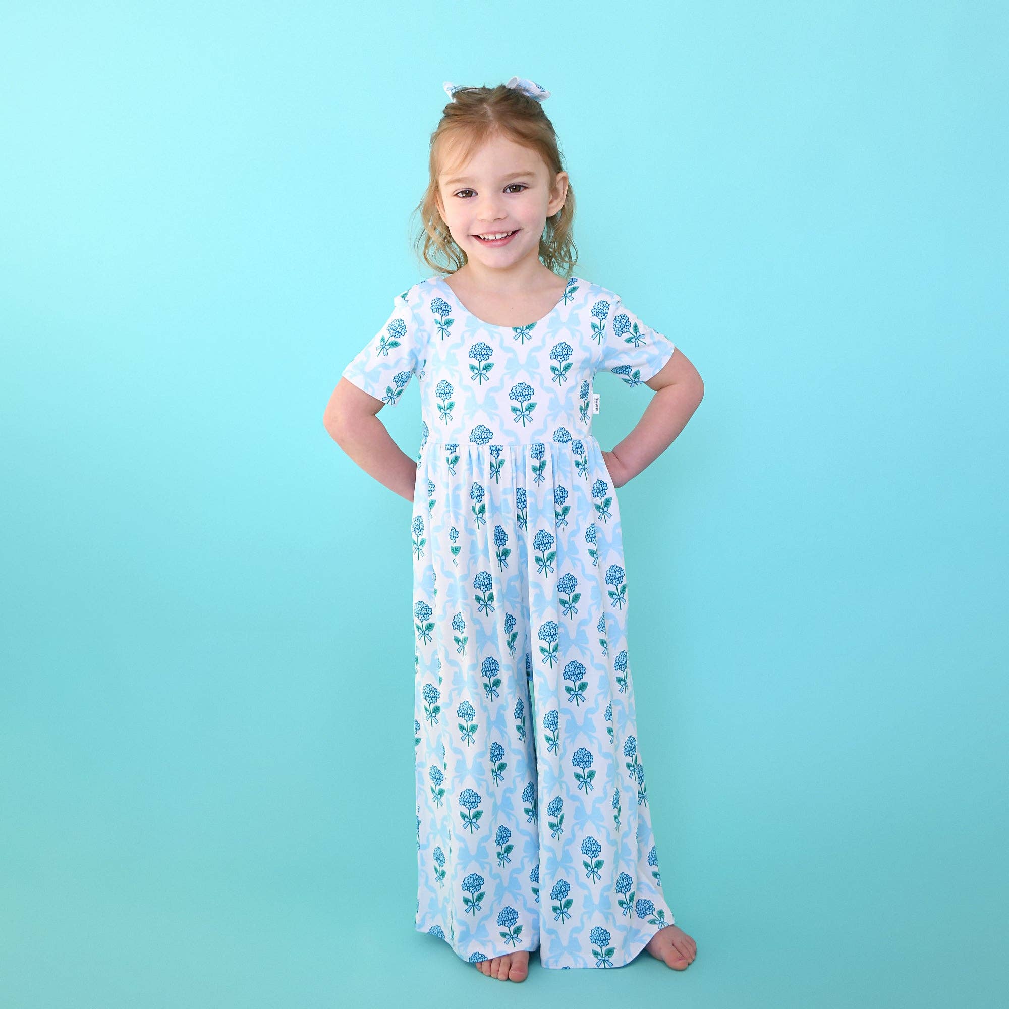 Savannah WIDE LEG ROMPER Bamboo Floral Kids Clothing Outfit