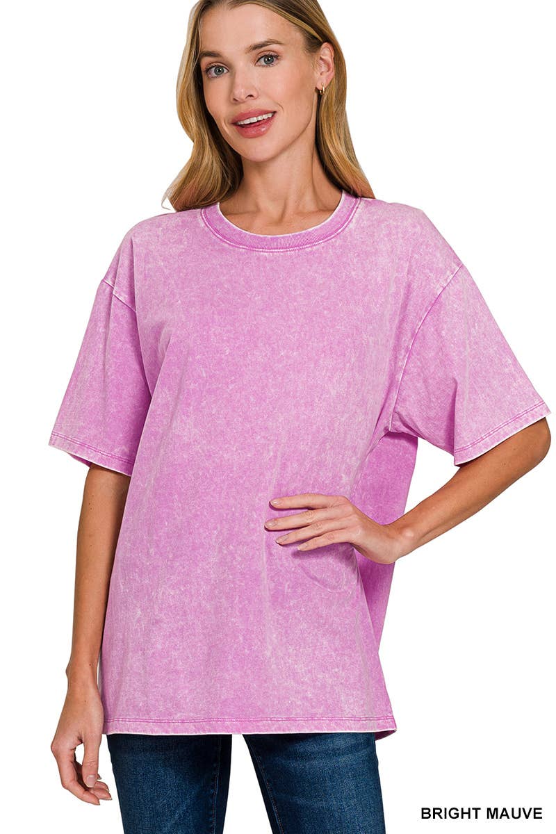 Vintage Wash Oversize Cotton Tee Zenana