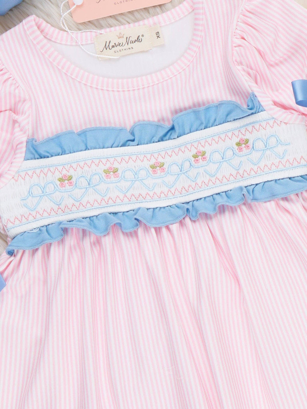 Dainty Bow Smocked Bell Bottom Outfit