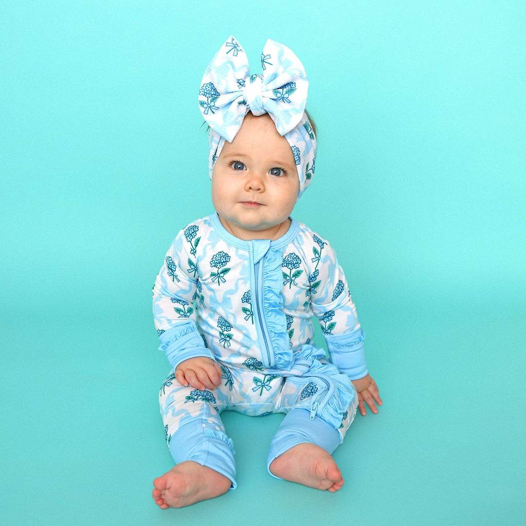 Savannah RUFFLE ZIP Bamboo One Piece Floral Baby Outfit