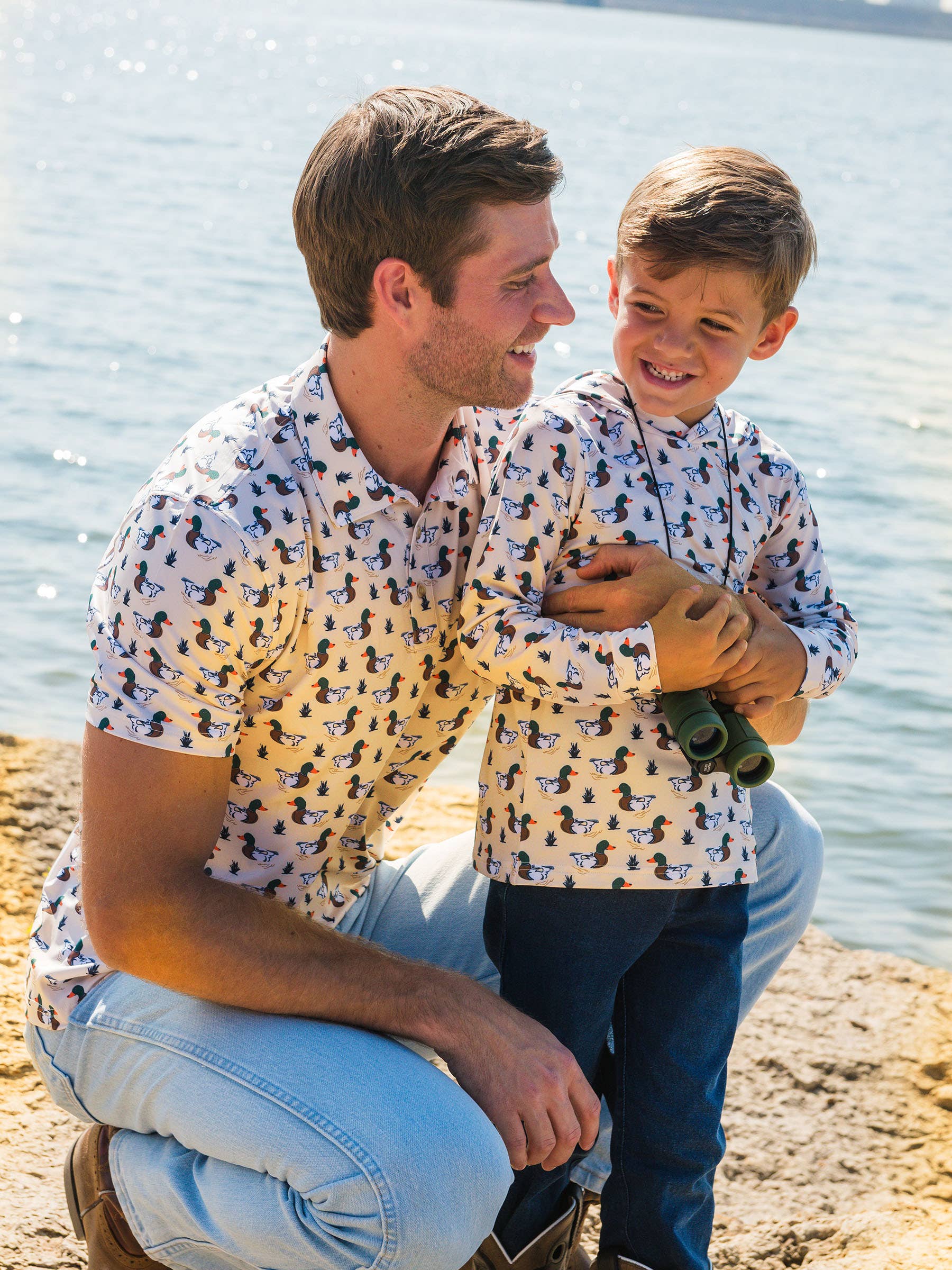 Men's Mallard Marsh Duck Knit Short Sleeve Performance Polo