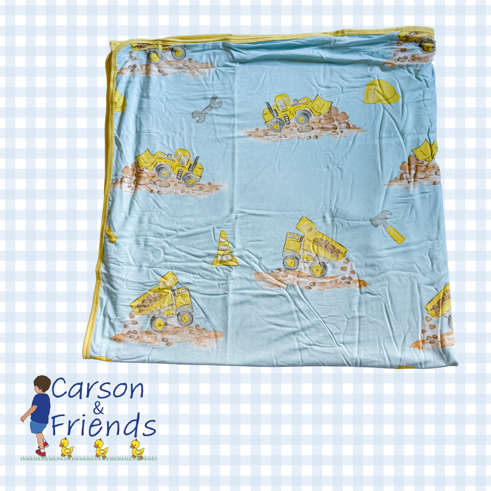 Carson & Friends - Construction Trucks Double Layer Bamboo Viscose Blanket