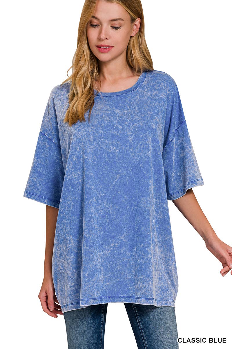 Washed Cotton Oversized Tee Zenana