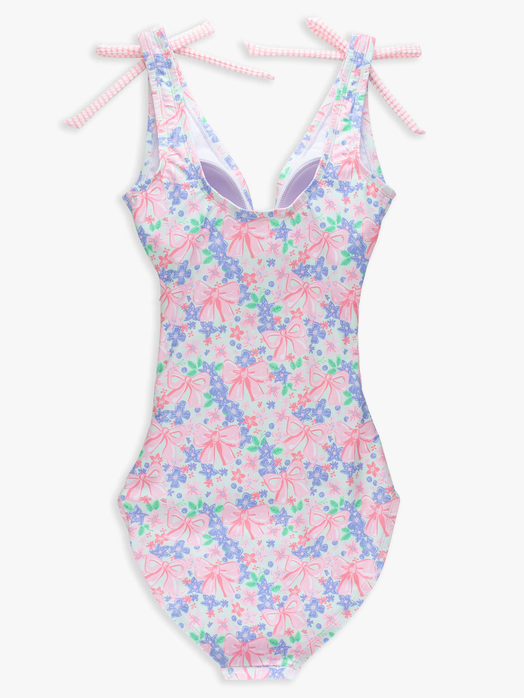 Women's Bow Blooms Bow V-Neck One Piece Swimsuit