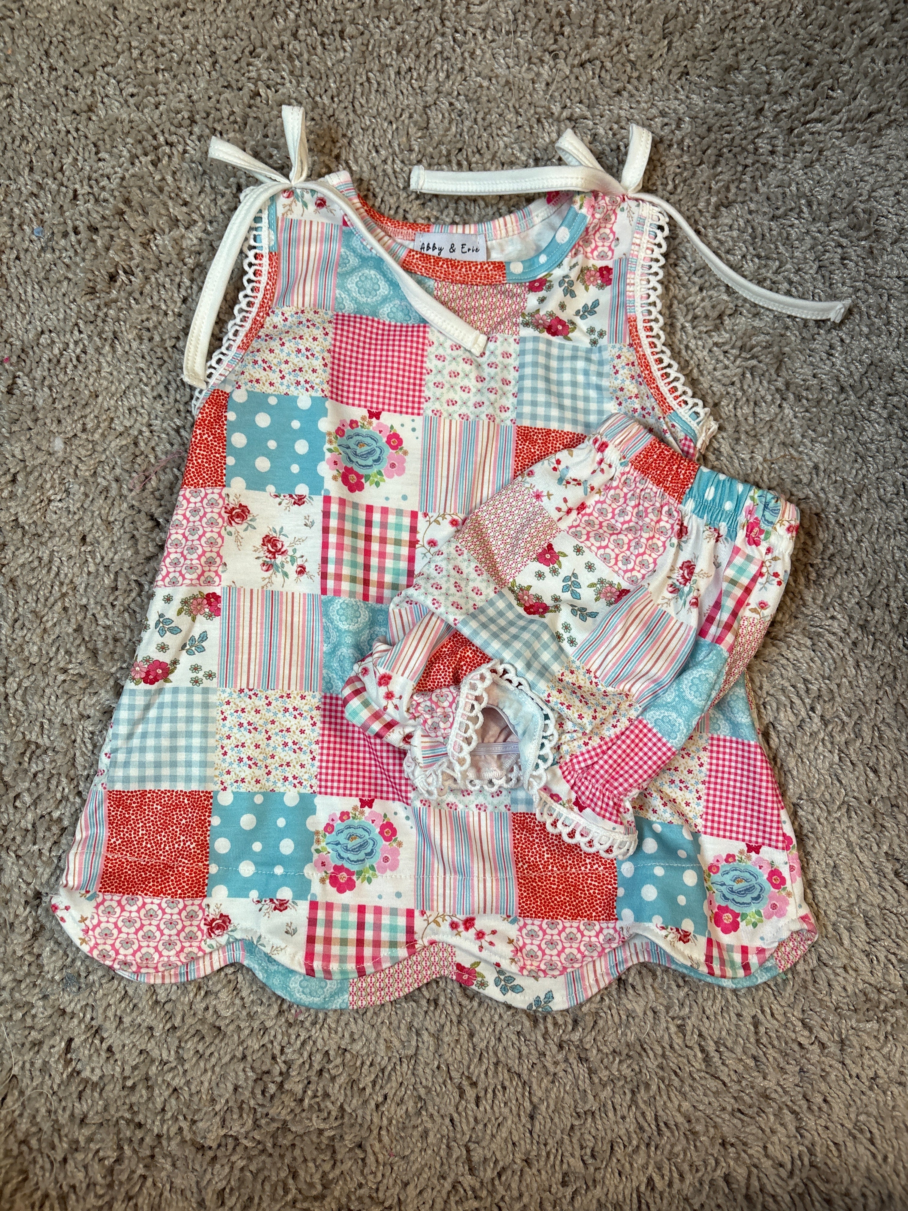 Patch Scalloped Bloomer Set