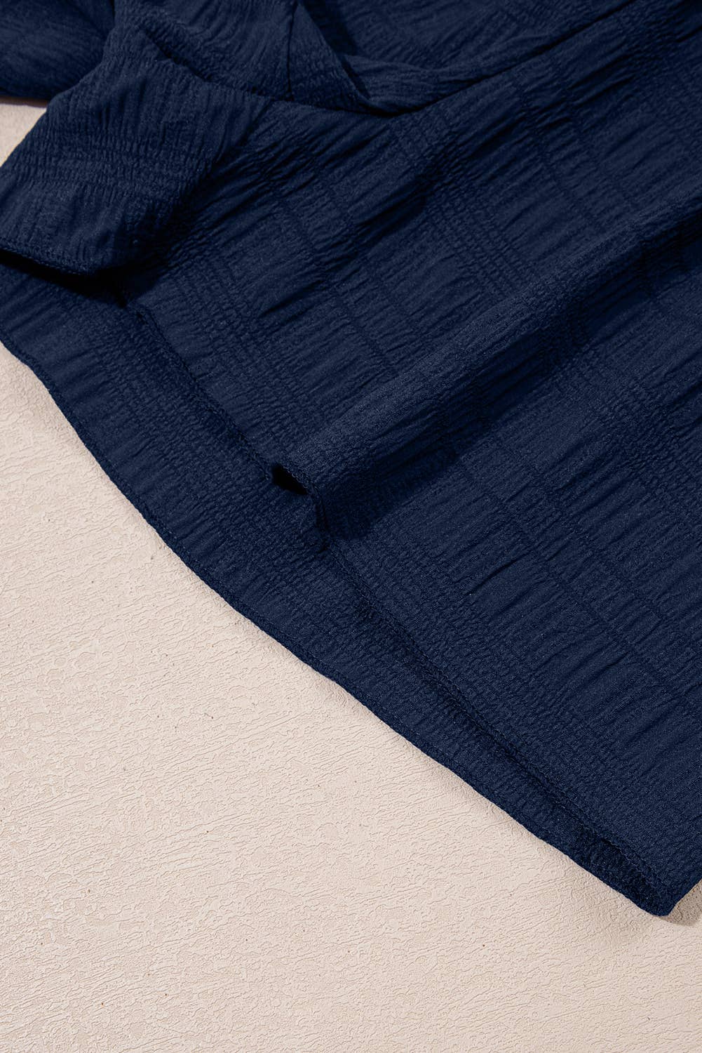 Textured Square Neck Top and Shirred Shorts Set (S-XL)