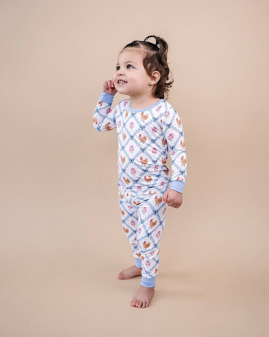 Bamboo Two Piece Set | Chickens & Flowers