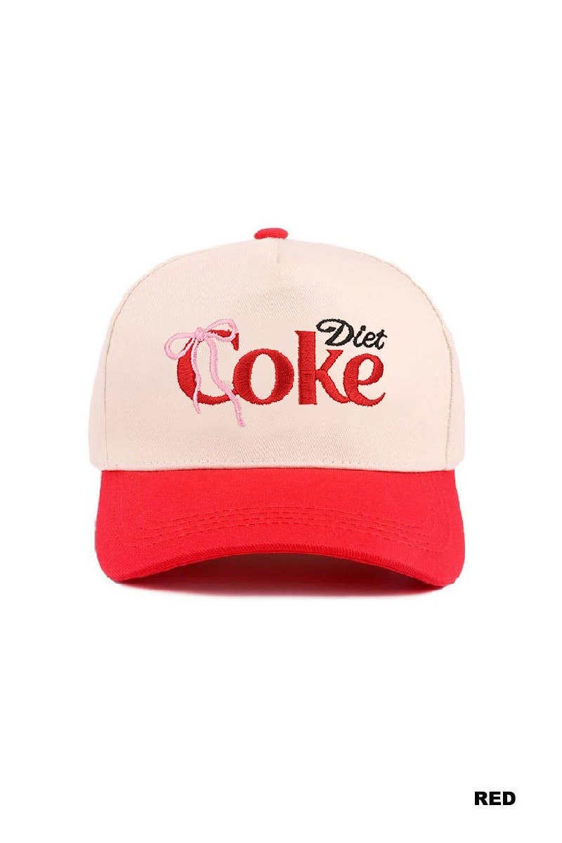 0512 Coquette Bow Diet Coke Two Tone Cotton Hat SI-29570