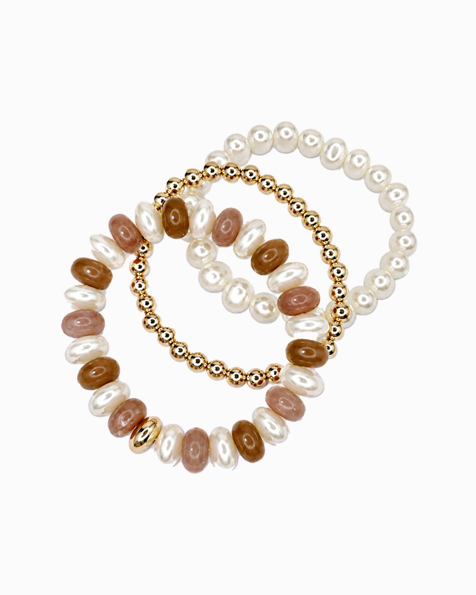 Color Marble Acrylic Bead Stretch Bracelet Set