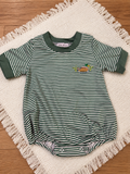 Green Duck Stripe Embroidered Bubble
