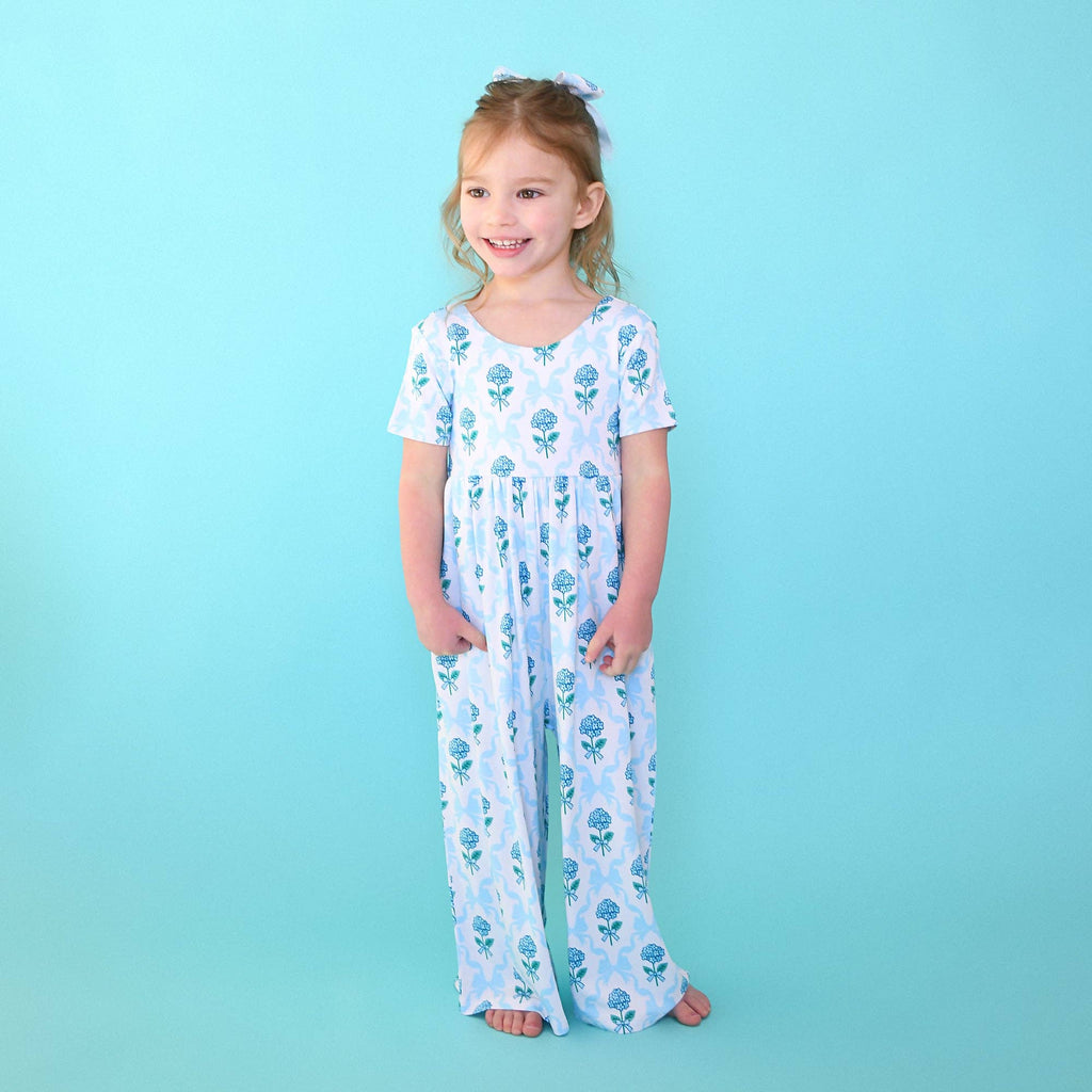 Savannah WIDE LEG ROMPER Bamboo Floral Kids Clothing Outfit