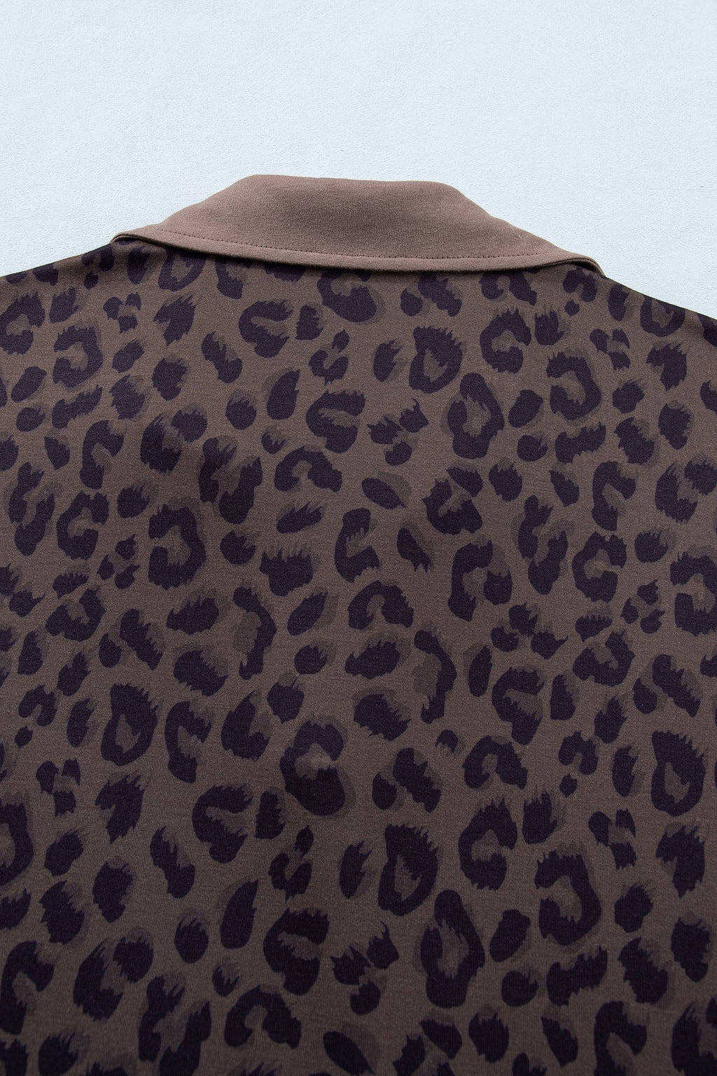 V Neck Collar Leopard Print Top and Shorts 2pcs Set (S-4X)