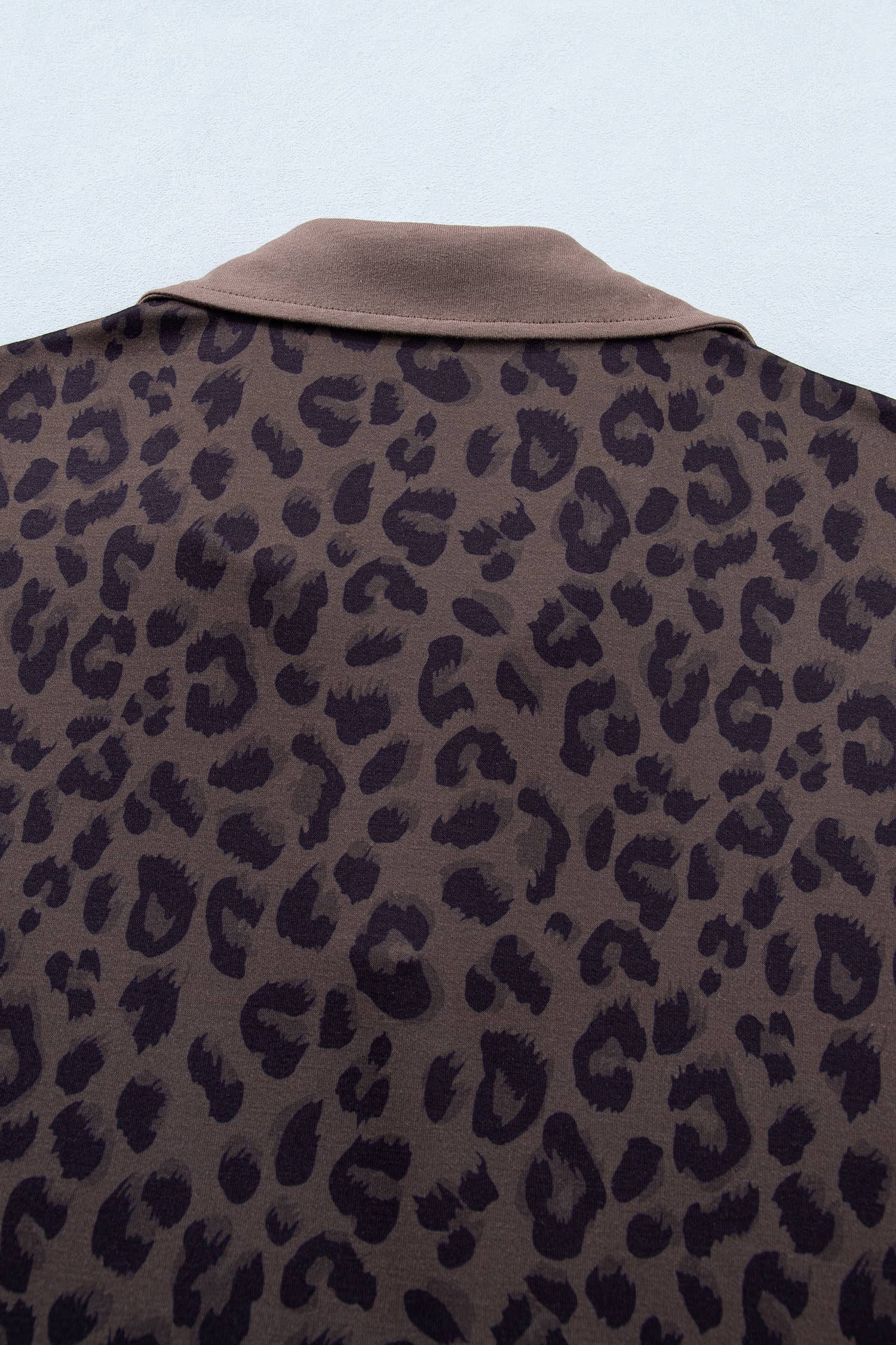 V Neck Collar Leopard Print Top and Shorts 2pcs Set (S-4X)