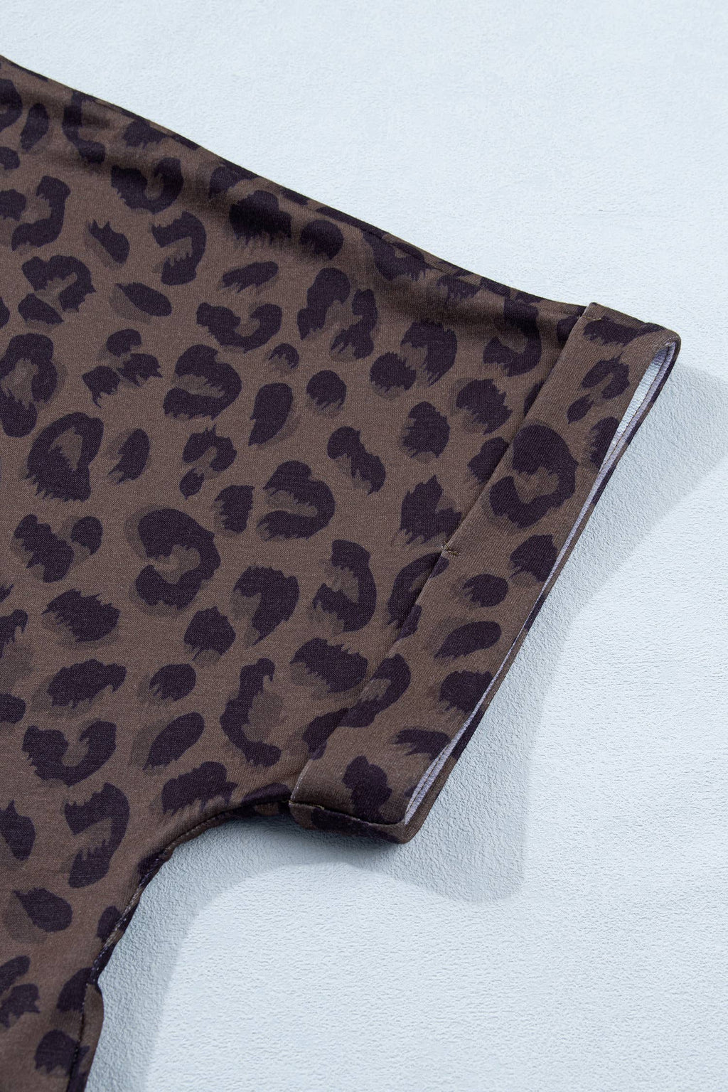 V Neck Collar Leopard Print Top and Shorts 2pcs Set (S-4X)