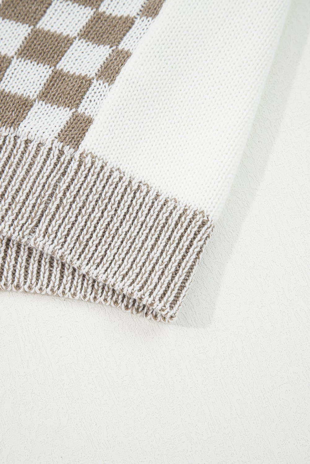 Checkered Open Front Drop Shoulder Cardigan (S-4X)