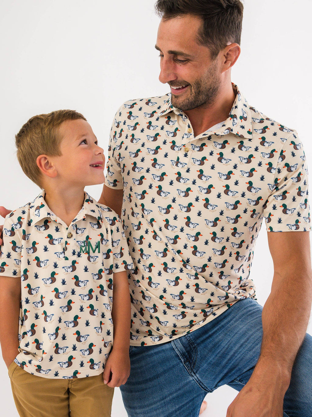 Men's Mallard Marsh Duck Knit Short Sleeve Performance Polo
