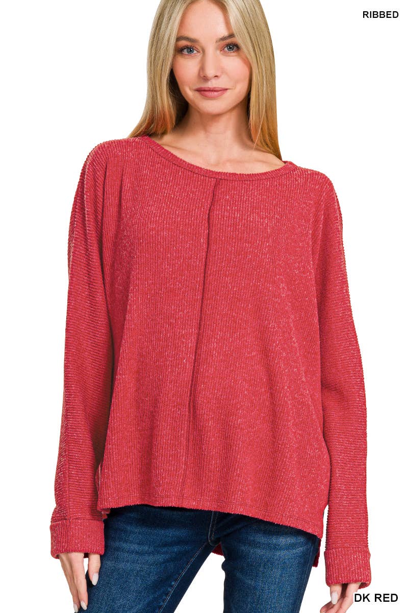 Brushed Melange Hacci Dolman Sleeve Sweater