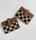 Brown & Black Checkered Card Holder