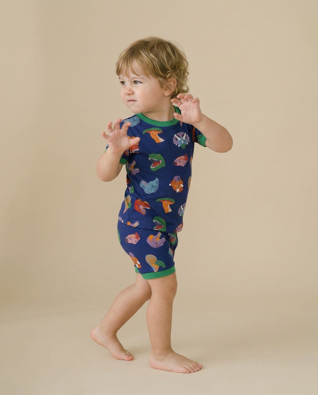 Dino Party Bamboo Boys Girls Infants Short Sleeve PJs