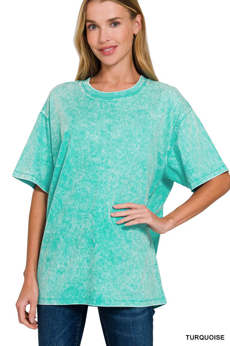 Vintage Wash Oversize Cotton Tee Zenana