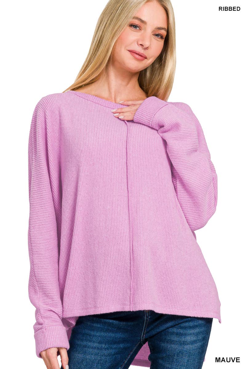 Brushed Melange Hacci Dolman Sleeve Sweater