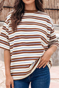 Stripe Womens Casual Oversized Tee (S-XL)