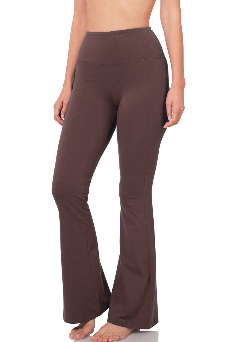 Wide Waistband Cotton Yoga Pants