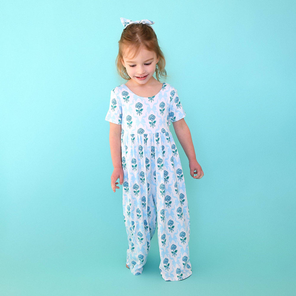 Savannah WIDE LEG ROMPER Bamboo Floral Kids Clothing Outfit