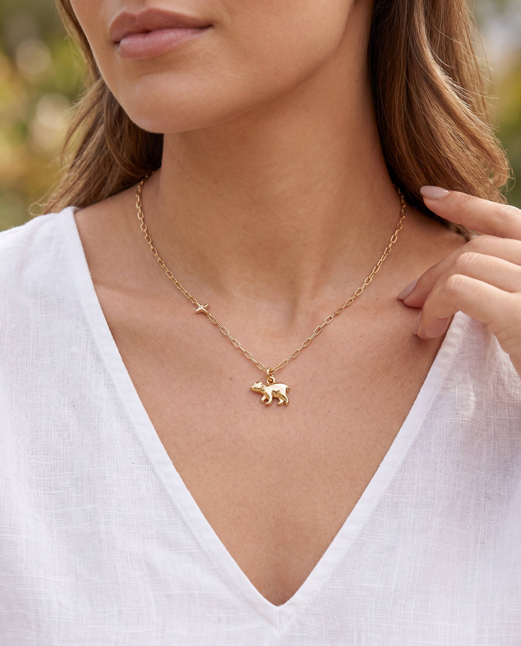 'I Love You More Than I Can Bear' Cub Pendant Necklace