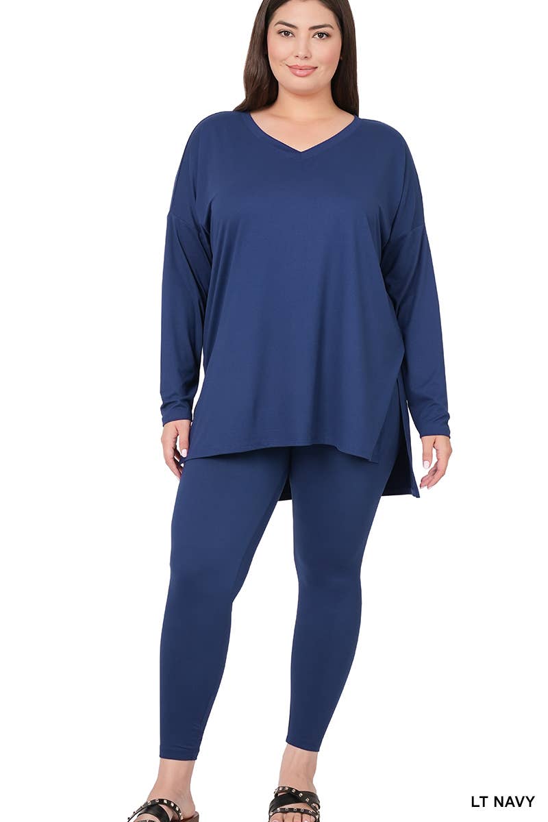 Plus Brushed Microfiber Loungewear Set Zenana