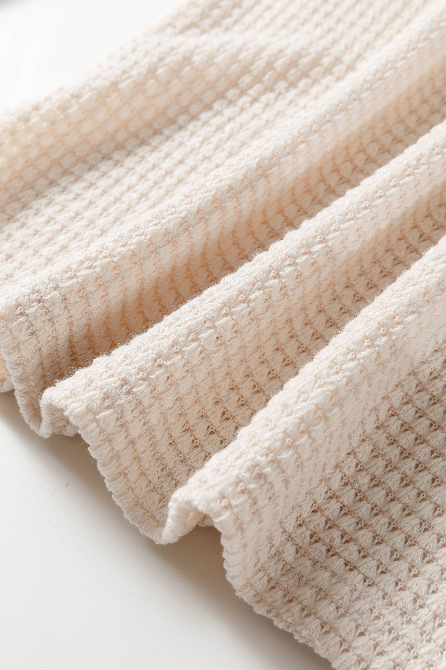 Textured Knit Asymmetric Shoulder Long Sleeve Top (S-XL)