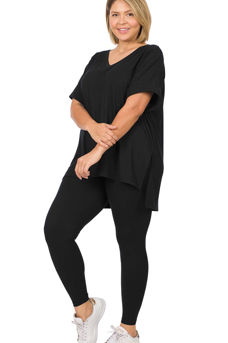 `Plus Microfiber Loungewear Set - Zenana