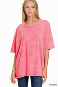 Acid Wash Oversized Cotton Tee - Zenana